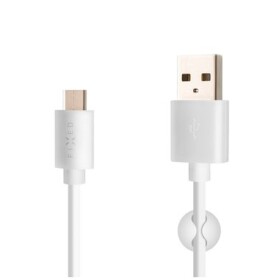 FIXED Dátový a nabíjací kábel s konektorom USB-C USB 2.0 biela / 3A / držiak a sťahovací pásik v balení (FIXD-UC-WH)