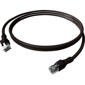 Easylan CPP1OSASAS0015 RJ45 sieťové káble, prepojovacie káble CAT 6A S/FTP 1.50 m čierna dvojžilový tienený, bez halogénov, samozhášavý 1 ks; CPP1OSASAS0015