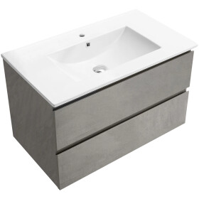 CERANO - Kúpeľňová skrinka Carole + keramické umývadlo Todo - betónovo šedá - 101x50x46,5 CER-8050BD82988