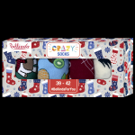 Darčeková krabica zábavných bláznivých ponožiek 4 páry CRAZY SOCKS BOX - BELLINDA - červená 39 - 42