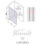 CERANO - Sprchová zástena Walk-in Crystal Ľ/P - 8 mm - bezvzperový systém - zlatá, mliečne sklo - 70x200 CER-8050BD6725