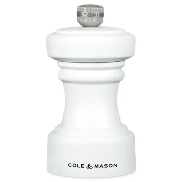 ColeMason Hoxton biele drevo / Mlynček na soľ / výška 10,4 cm / bukové drevo / keramický mlecí mechanizmus (H233057)