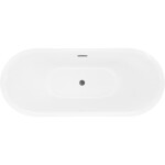 MEXEN/S - Lotos voľne stojaca vaňa 170 x 75, biela/čierna, sifón a prepad grafit kartáčovaná 52051707775-66