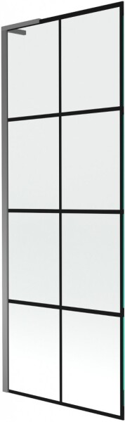 MEXEN/S - Next L vaňová zástena FIX 70 x 150, čierna vzor, grafit metal 895-070-000-03-77-95