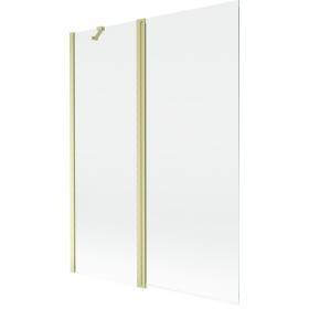 MEXEN - MIST vaňová zástena 130x150 cm 6mm f+s, zlatá kartáčovaná, číra 8A9-130-011-55-00