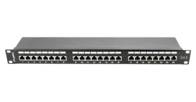 Lanberg PPS6-1024-B čierny / Patch panel / 24 portov / RJ-45 / Cat6 STP / 1U / 19" (PPS6-1024-B)