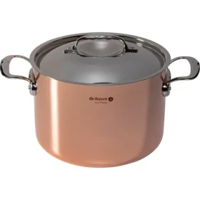 De Buyer Prima Matera Hlboký hrniec na indukciu 24 cm / 7.5 l / meď + nerezová oceľ (DB6243-24)