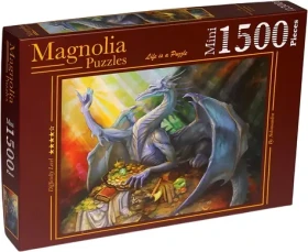 MAGNOLIA Puzzle Modrý drak s pokladom
