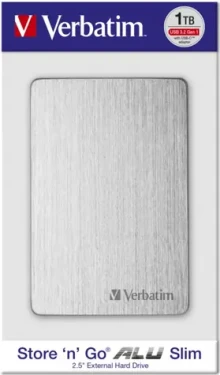 Verbatim Store 'n' Go ALU Slim 1TB strieborná / Externý HDD / 2.5" / USB 3.2 / hliník (53663)