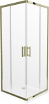 MEXEN/S - Rio sprchovací kút štvorec 90x90, transparent, zlatá + biela vanička so sifónom 860-090-090-50-00-4010G