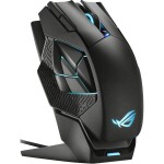 ASUS ROG Spatha X čierna / Bezdrôtová herná myš / RF 2.4 GHz / USB-A / RGB / 19.000 DPI / nabíjacia stanica / akumulátor (90MP0220-BMUA00)