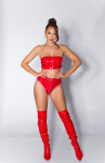 Sexy Koucla Latex look bandeau top with zip red L