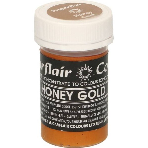 Gélová farba honey gold pastelová 25 g - Sugarflair - Sugarflair
