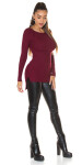 Trendy KouCla High Low ribbed jumper Einheitsgroesse