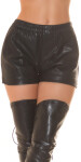 Sexy Highwaist faux leather Shorts with stretch waistband black Einheitsgroesse