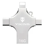 VIKING USB FLASH DISK 16GB 4v1 / LIGHTNING / USB-C / MICRO USB / USB-A (VUF16GBS)