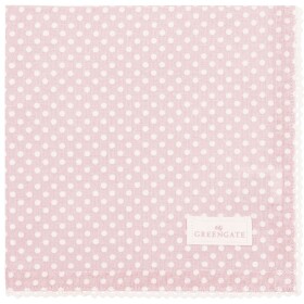 GREEN GATE Bavlnený obrúsok s čipkou Dotty Pale Pink