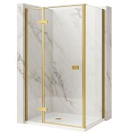REA/S - Sprchovací kút Atlas 80x80 Brush Gold vľavo KPL-K4372