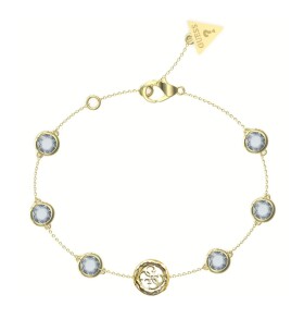 Guess Slušivý pozlátený náramok s kryštálmi Petra JUBB05099JWYGAQ 18,4 cm