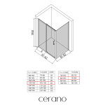 CERANO - Sprchovací kút Orlano L/P - 5 mm - čierna matná, transparentné sklo - 110x80x195 - posuvný CER-DY505B-90162