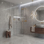 CERANO - Sprchová zástena Walk-in Crystal Ľ/P - 8 mm - bezvzperový systém - zlatá, industriálne sklo - 90x200 CER-8050BD6677