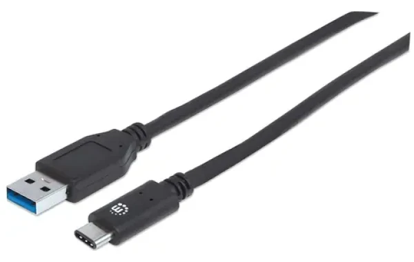 Manhattan čierna / Kábel / USB-C - USB-A / USB 3.2 Gen 2 10 Gbit/s / 1 m (353373)