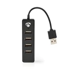 Nedis USB hub / USB hub / 4 porty / USB 2.0 / napájanie z USB (UHUBU2420BK)