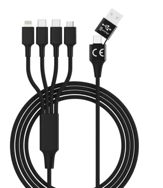 Smrter Hydra ELITE 6in1 čierna / Nabíjací kábel / USB-C / Nylon / 6 v 1 (SMRTER_ELITE_C_BK)