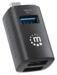 Manhattan 3- Port USB-C Hub čierna / USB hub / USB-C / 2x USB 3.2 Gen 1 Type-A / 1x USB 2.0 / 5 Gbps (180993)