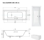 BESCO - Obdĺžniková vaňa QUADRO - Nožičky k vani - Bez nožičiek, Rozmer vane - 180 × 80 cm VANQAUD180