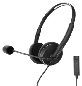 Energy sistem Office 2+ čierna / Slúchadlá s mikrofónom / jack 3,5 mm + USB / hlavový most / 1,5 m (452026)