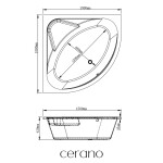 CERANO - Vaňa akrylátová Fiona - rohová - biela - 150x150x42 CER-545139