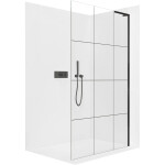 CERANO - Sprchová zástena Walk-in Onyx L-pravá vzpera - 8 mm - čierna matná, industriálne sklo - 120x200 CER-8050BD1340