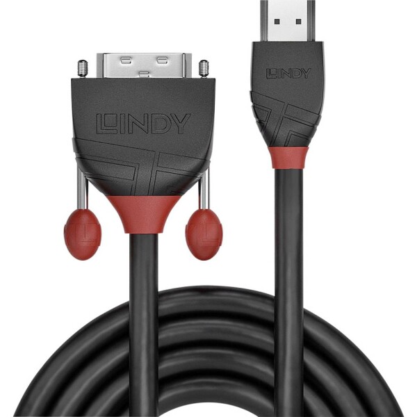 LINDY HDMI / DVI káblový adaptér Zástrčka HDMI-A, DVI-D 18 + 1 pól Zástrčka 3.00 m čierna 36273 HDMI kábel; 36273