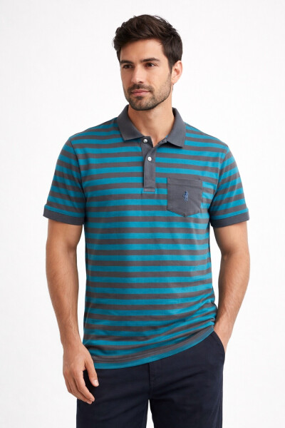 Pánske polo tričko 500750 zeleno-šedé - Jockey XL