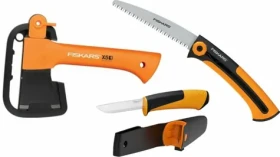 Fiskars 1057912 kempingový set/sekera X5 + pílka SW73 + nôž Hardware (1057912)