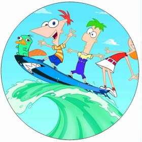 Jedlý papier Phineas a Ferb na surfe 19,5 cm - Pictu Hap - Pictu Hap