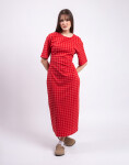 Thinking MU Red Checks Seersucker Kina Dress RED L