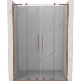 MEXEN/S - Velar L Duo posuvné sprchové dvere 150, transparent, meď kartáčovaná 871-150-003-02-65
