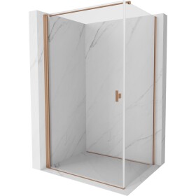 MEXEN/S - Mist-B sprchovací kút dvere krídlové 70 x 75, transparent, meď kartáčovaná 8A2T-070-075-65-00