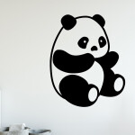 Veselá Stena Samolepka Roztomilá panda Farba: zelená, Veľkosť: 80 x 64 cm