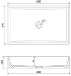 MEXEN - Goya umývadlo na dosku 60x37, čierna mat 22186085