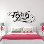 Veselá Stena Samolepka Forever love Farba: béžová, Veľkosť: 100 x 40 cm