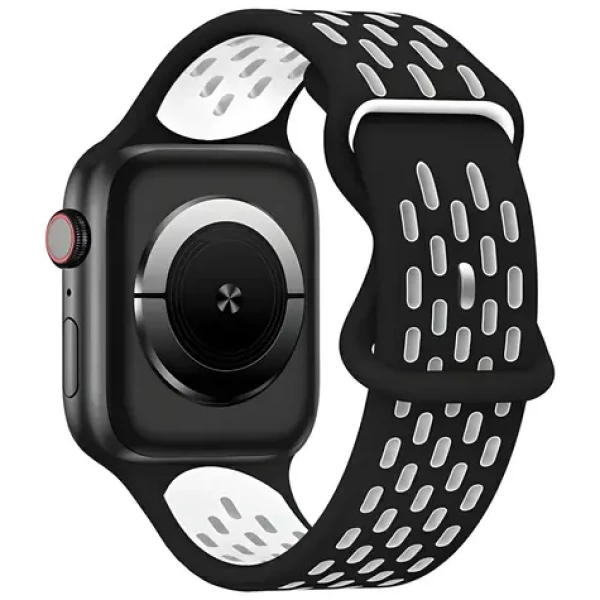 Beline New Sport Silicone čierno-biela / Športový pásik pre Apple Watch / 38/40/41 mm / Silikónový