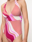 Dámske jednodielne plavky Summer Mix & Match OP Plunge pt - Triumph světlá kombinace modré (M007) 040B