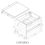 CERANO - Kúpeľňová skrinka Carole + doska pod umývadlo Navira Slim - 18 mm - dub medový - 70x49, 8x46 CER-8050BD82825