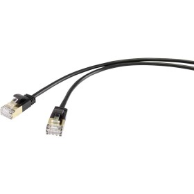 Renkforce RF-4538186 RJ45 sieťové káble, prepojovacie káble CAT 8.1 F/FTP 0.50 m čierna extrémne tenký, pozlátené kontakty 1 ks; RF-4538186