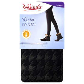 Dámske zimné pančuchy, extra teplé WINTER 100 DEN - BELLINDA - zvieracia potlač M