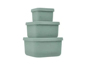 KikkaBoo Sada boxov na desiatu 3 ks Platinum Silicone Sage (31302050009KB)