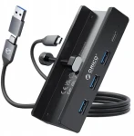 Orico USB-C Hub čierny / Hub USB / 5Gbps / 3x USB-A / 15W / skrutkovací (MH4PC-10-BK-BP)
